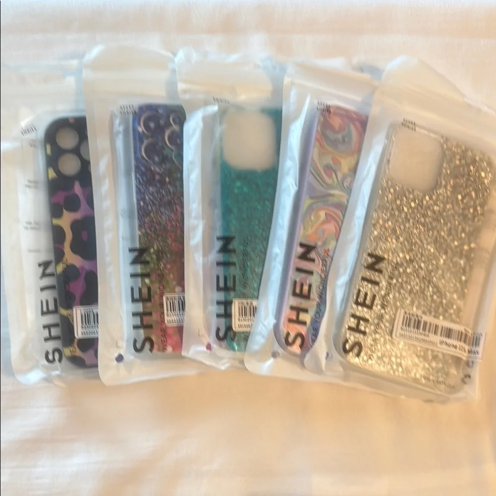 ❤️❤️ 5 SHEIN Multicolor Glitter and Patterned Phone iPhone 12 Pro Max Covers